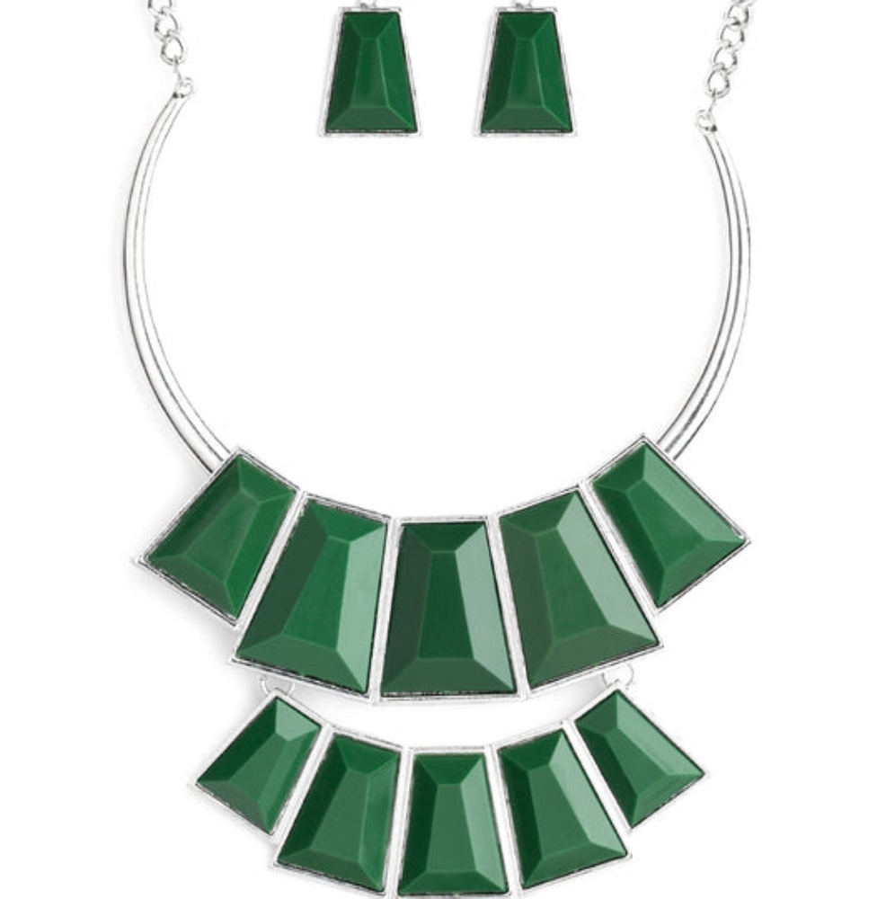 Lions, Tigress, and Bears Green Paparazzi Statement Necklace